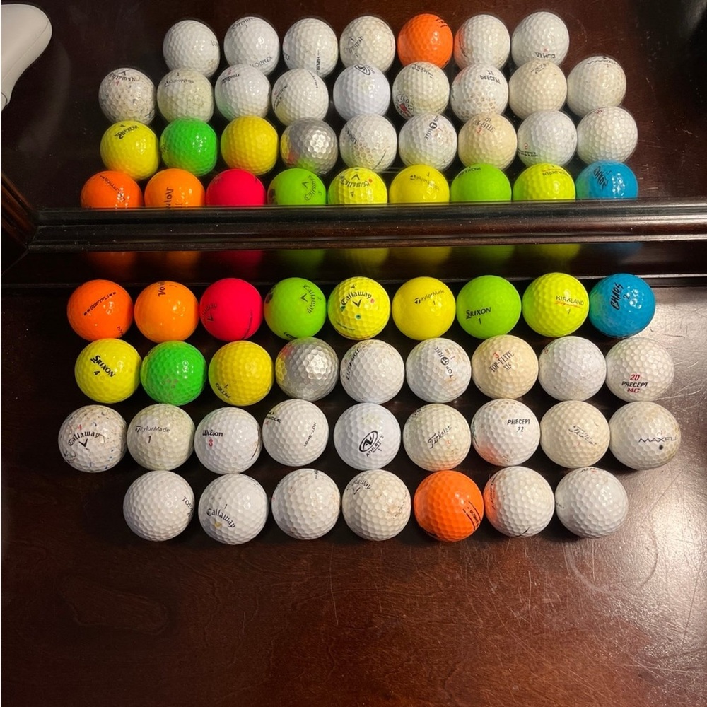 34 Random Assortment Golf Balls Multicolored And … - image 1